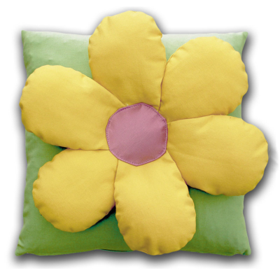 Cuscino artigianale Tinta unita Giallo FLOWER