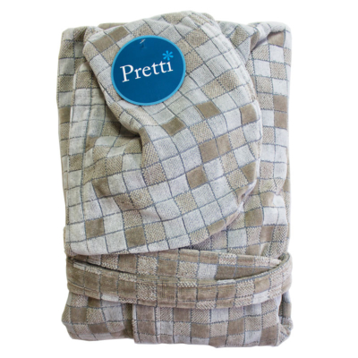Accappatoio unisex Pretti Scacchi Beige RAVENNA