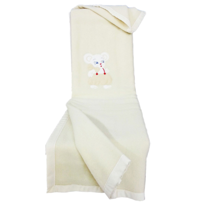 Plaid in lana Co.Bi Animali Panna FURBETTO