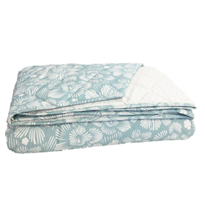 Copriletto trapuntato Le vie del cotone Floreale Celeste FLOWER