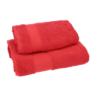 Set 1+1 coppia asciugamano Gabel Tinta unita Rosso MILLE