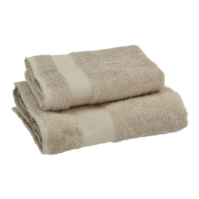 Set 1+1 coppia asciugamano Gabel Tinta unita Tortora MILLE