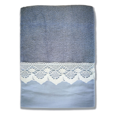 Set 1+1 coppia asciugamano Casa Anversa Tinta unita Pavone LACE