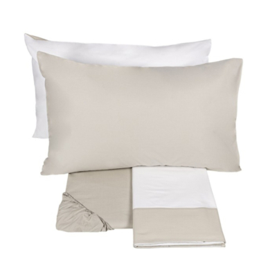 Completo letto Fazzini Tinta unita Bianco/Burro DIALOGO