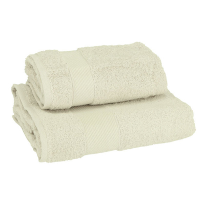 Set 1+1 coppia asciugamano Gabel Tinta unita Avana MILLE