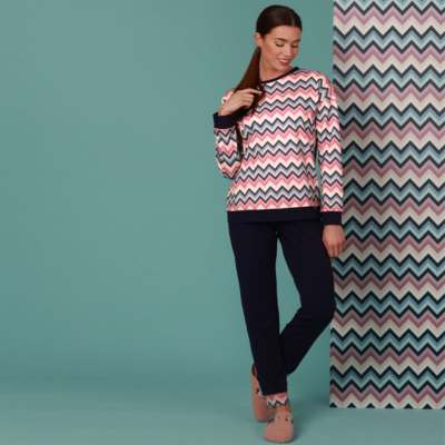 Pigiama donna Maryhome Geometrico Rosa DREAM