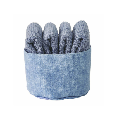 Cestino con lavette Maison Sucrée Tinta unita Avio PEPE