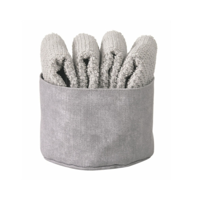 Cestino con lavette Maison Sucrée Tinta unita Perla PEPE