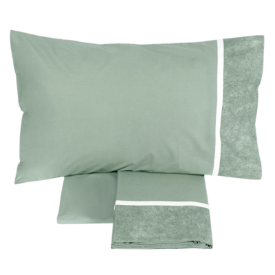 Completo letto in flanella Fazzini Pelle d'elefante Grey Green GALUCHAT