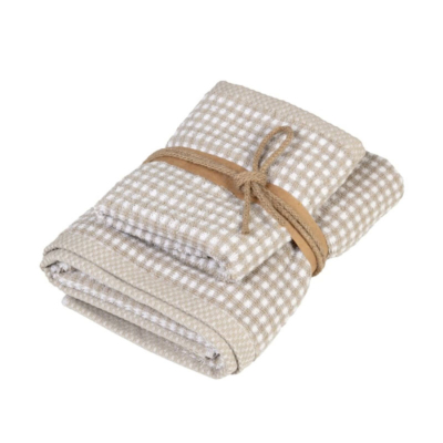 Set 1+1 coppia asciugamano Fazzini Scacchi Corda SQUARE UNI