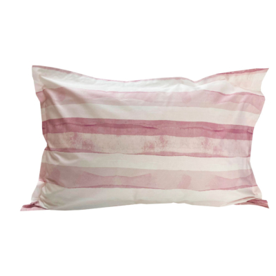 Coppia federe 4 volani Maison Sucrée Righe Rosa TRAMONTI