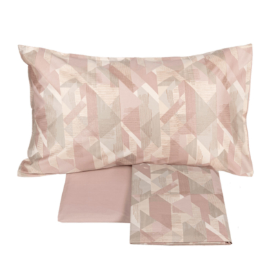 Completo letto copriletto Fazzini Geometrico Rosa SYMPHONIC