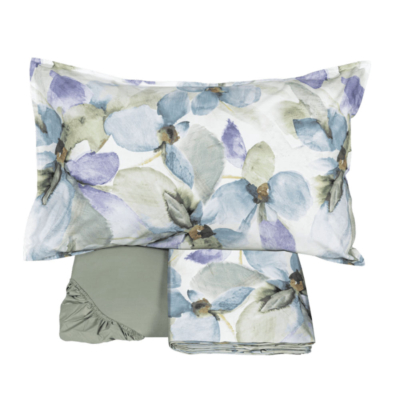 Completo letto copriletto Fazzini Floreale Verde TRASPARENZE