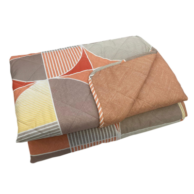 Copriletto trapuntato Le Vie del Cotone Geometrico Paprika CROSBY