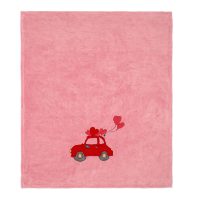 Plaid Maryplaid macchina rosa CUORI IN CORSA