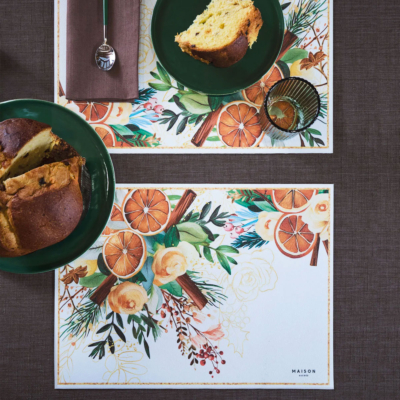 Tovaglietta americana in vinile Maison Sucrée Natale Arancione PROFUMI