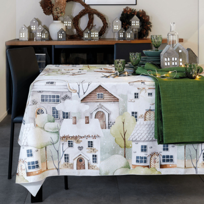 Runner antimacchia Maison Sucrée Natale Bianco BORGO NATALE