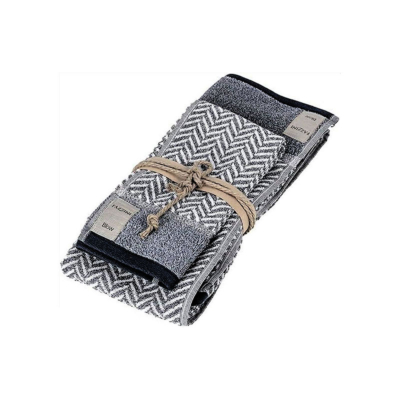 Set 1+1 coppia asciugamano Fazzini Geometrico Grigio CHEVRON