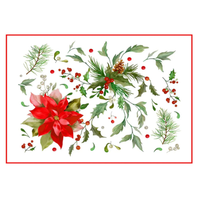 Set tovagliette americana Double Face Vallesusa Natale Rosso STELLA