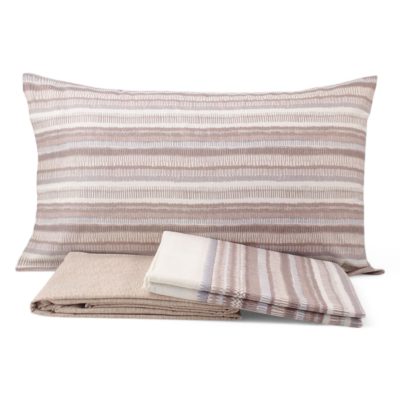 Completo letto in flanella Gabel Geometrico Naturale LEA