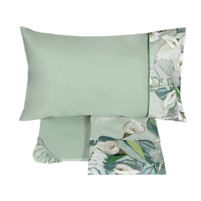 Completo letto Fazzini Floreale Verde CALLE