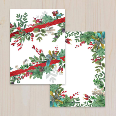 Coppia asciugapiatti Vallesusa Natale Bianco RIBBON
