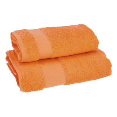 Set 1+1 coppia asciugamano Gabel Tinta unita Mandarino MILLE