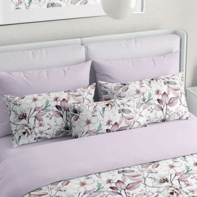 Coppia federe 4 volani Maison Sucrée Floreale Beige PRODIGIO