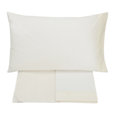 Completo letto Gabel Pelle d'elefante Panna CHROMO