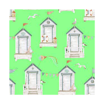 Telo mare Cavalieri Casette Menta COSTA AZZURRA