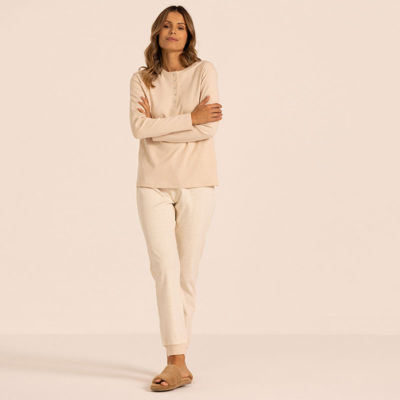 Pigiama donna Maryhome Tinta unita Crema ZENZERO