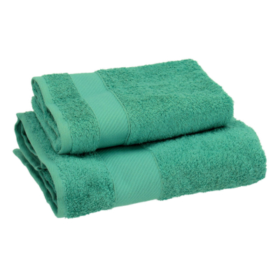 Set 1+1 coppia asciugamano Gabel Tinta unita Giada MILLE