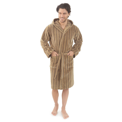 Accappatoio unisex Pretti Righe Cammello GESSATO