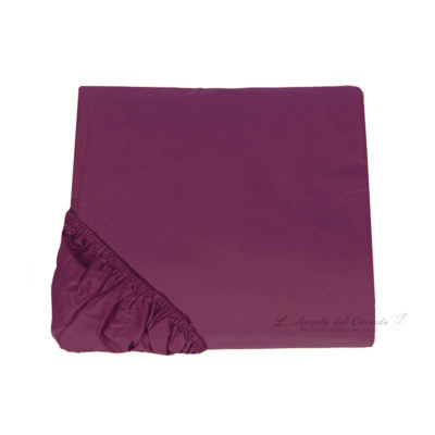 Sotto con gli angoli sfuso Fazzini Tinta unita Prugna ARIANNA