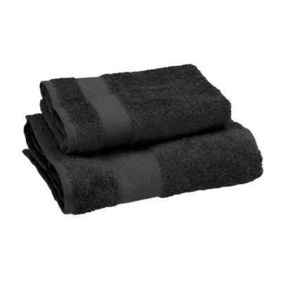 Set 1+1 coppia asciugamano Gabel Tinta unita Nero MILLE