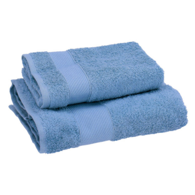 Set 1+1 coppia asciugamano Gabel Tinta unita Bluette MILLE