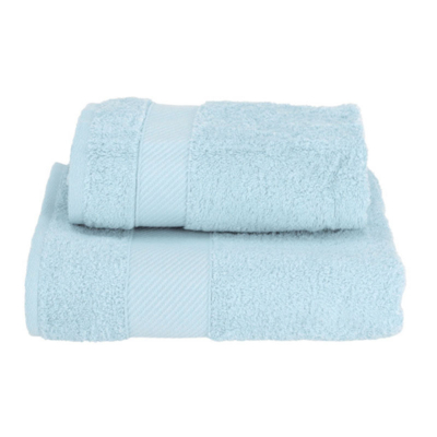 Set 1+1 coppia asciugamano Gabel Tinta unita Azzurro chiaro MILLE