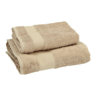 Set 1+1 coppia asciugamano Gabel Tinta unita Greige MILLE