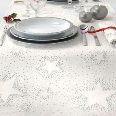 Servizio Tavola Tovaglia Gabel Stelle Bianco CIEL
