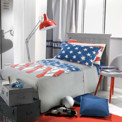 Completo letto Gabel Bandiera Grigio NEW YORK