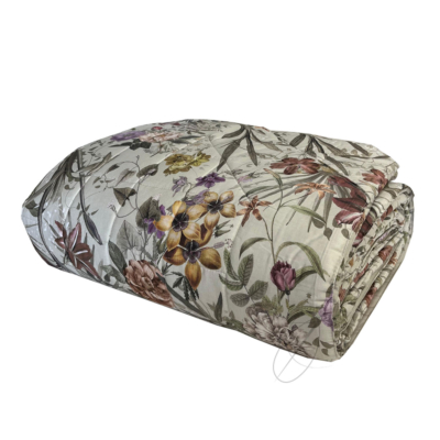 Copriletto trapuntato quilt Fazzini Floreale Grigio VANITAS