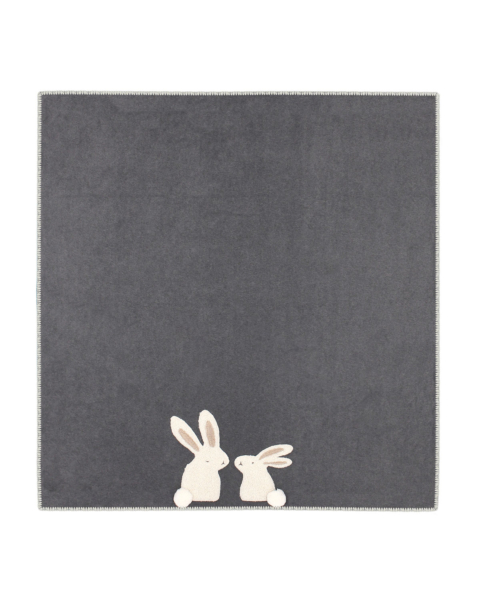 Plaid Maryplaid Animali Antracite Melange CONIGLIETTI