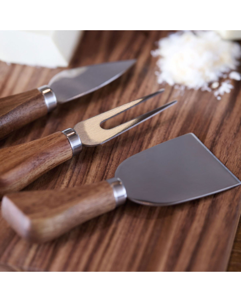 Set 3 Coltelli Per Formaggio Maison Sucrée Tinta Unita Grigio DIVINO