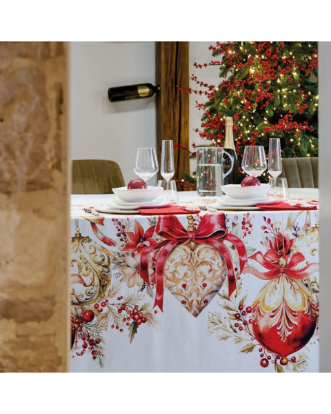 Tovaglia Maison Sucrée Natale Rosso PREZIOSI