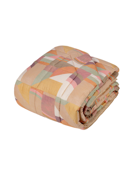 Trapunta Fazzini Geometrico Cammello WOODEN BLOCKS