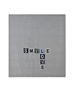 Plaid Maryplaid Lettere Grey Melange HOME SMILE LOVE