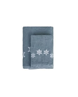 Set 1+1 coppia asciugamano Maison Sucrée Natale Blu Avio BLUE WINTER
