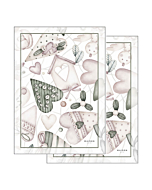 Coppia asciugapiatti Maison Sucrée Natale Bianco COCCOLE